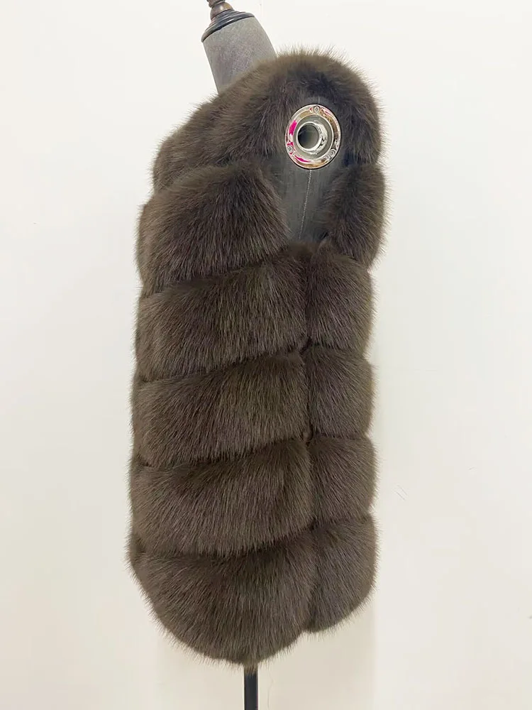 ZARORIN Faux Fur Vest Fashion Faux Fur Coats Women Sleeveless Long fur Jacket Gilet Fourrure manteau femme faux fur vests S-4XL