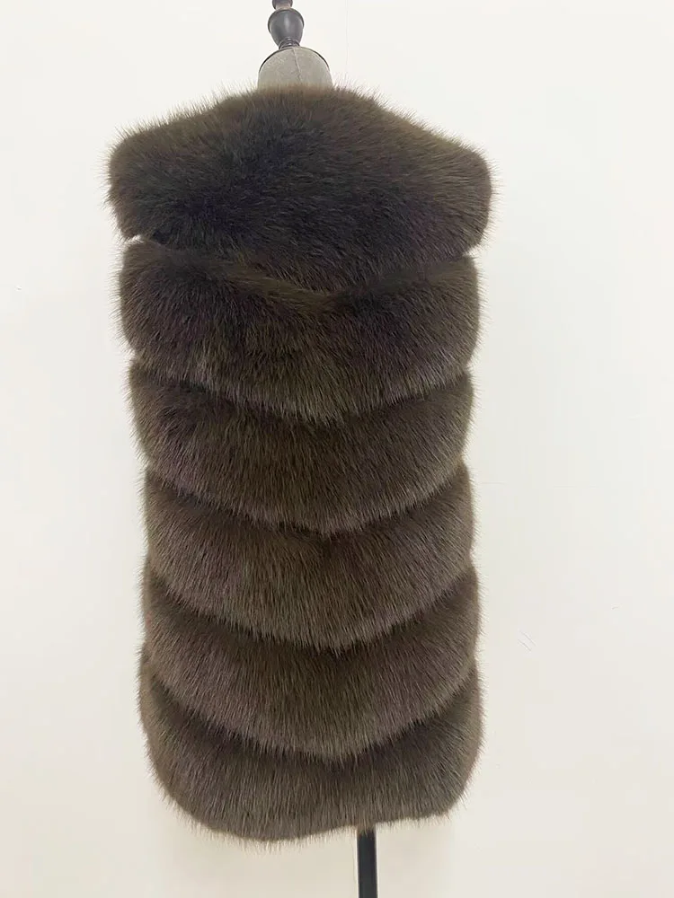 ZARORIN Faux Fur Vest Fashion Faux Fur Coats Women Sleeveless Long fur Jacket Gilet Fourrure manteau femme faux fur vests S-4XL