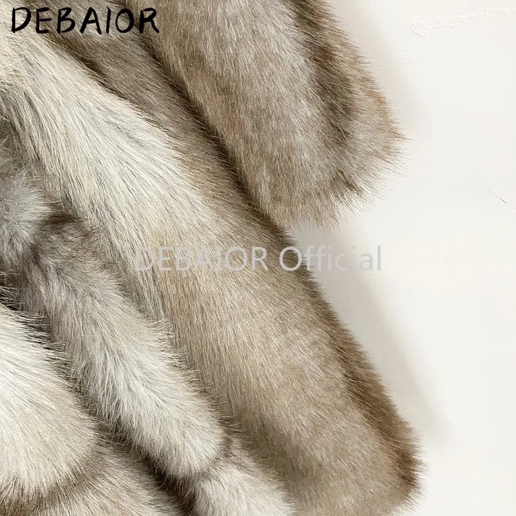 OFTBUY Women's New Autumn Winter Faux Fur Long Coat Notched Lapel Belted Gradient Faux Fur Jacket Thick Warm Clothes Outerwear