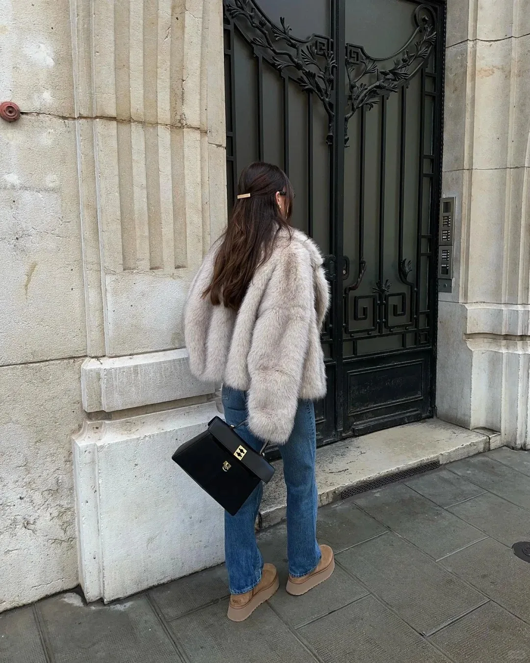 Autumn Winter Faux Fur Coat  Suit Collar Thickened Warm Fluffy CoatShort Street Style Fox Fur Jacket Peludo Chaqueta Mujer