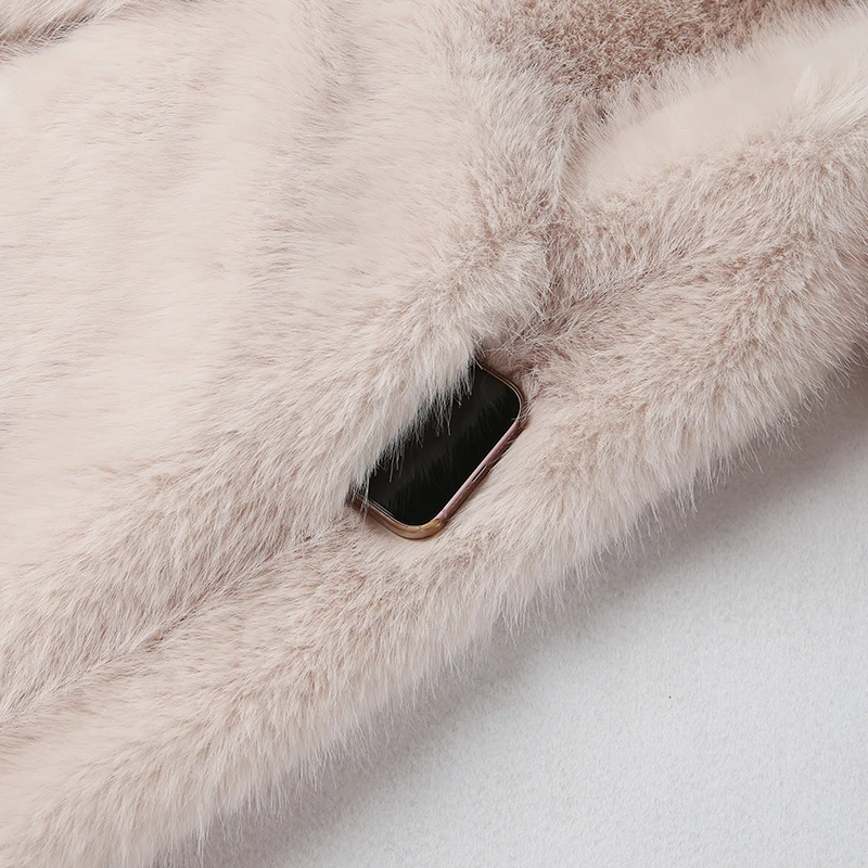 Lapels Faux Fur Coat Women 2024 Winter Brand Designer Fluffy Fox Fur Jacket Luxury Furry Overcoats Girl Stylish Long Outerwear