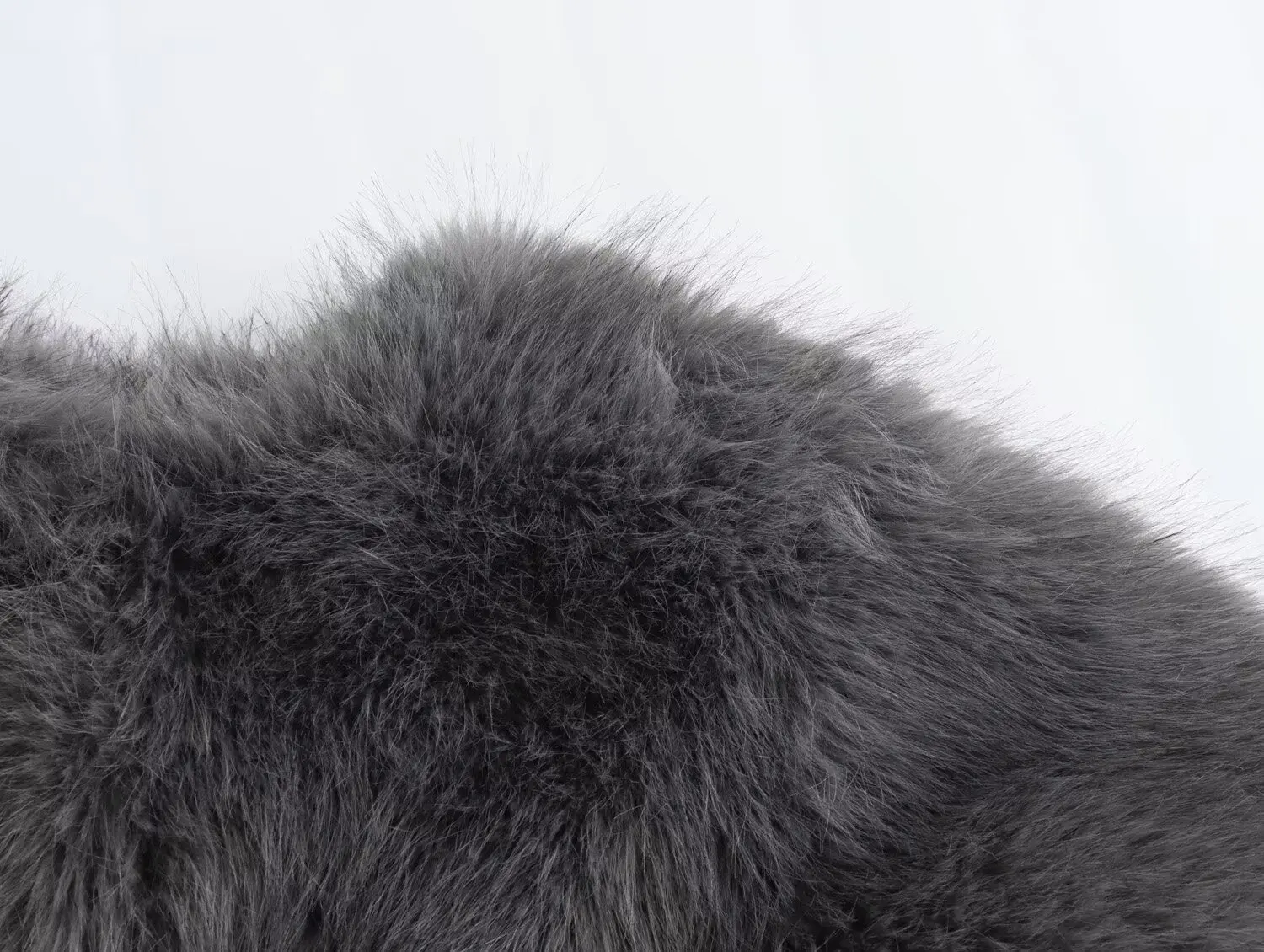 Chic Grey Fluffy Faux Fur Jacket Women Elegant O Neck Long Sleeves Cropped Coats Autumn Winter Lady High Street Outwears