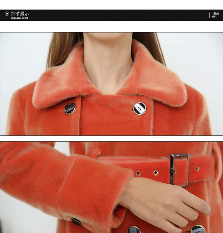 Nerazzurri Spring Long Trench Coat for Women Fashion Autumn Double Breasted Casual Slim British Style Orange Faux Fur Overcoat