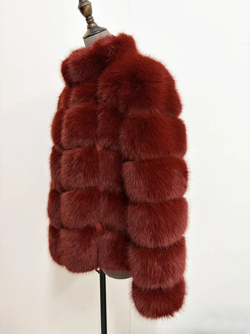 ZADORIN Winter Fur Coats Women Stand Collar Splicing Long Sleeve Fluffy Faux Fur Coat Luxury Thick Warm Fur Jacket Chic Overcoat