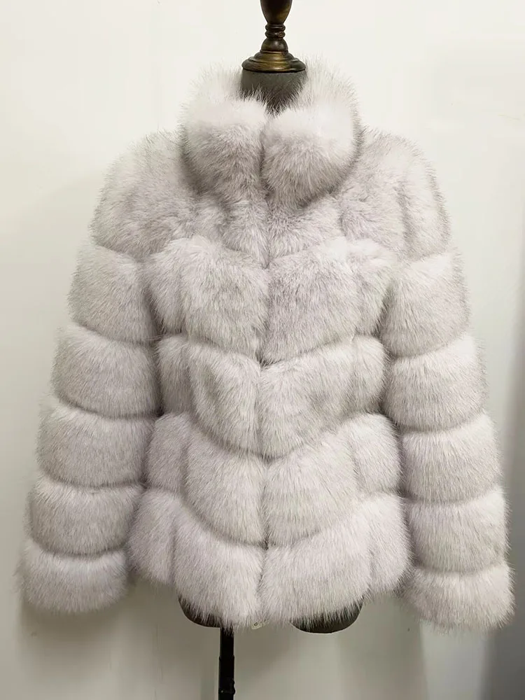ZADORIN Winter Fur Coats Women Stand Collar Splicing Long Sleeve Fluffy Faux Fur Coat Luxury Thick Warm Fur Jacket Chic Overcoat