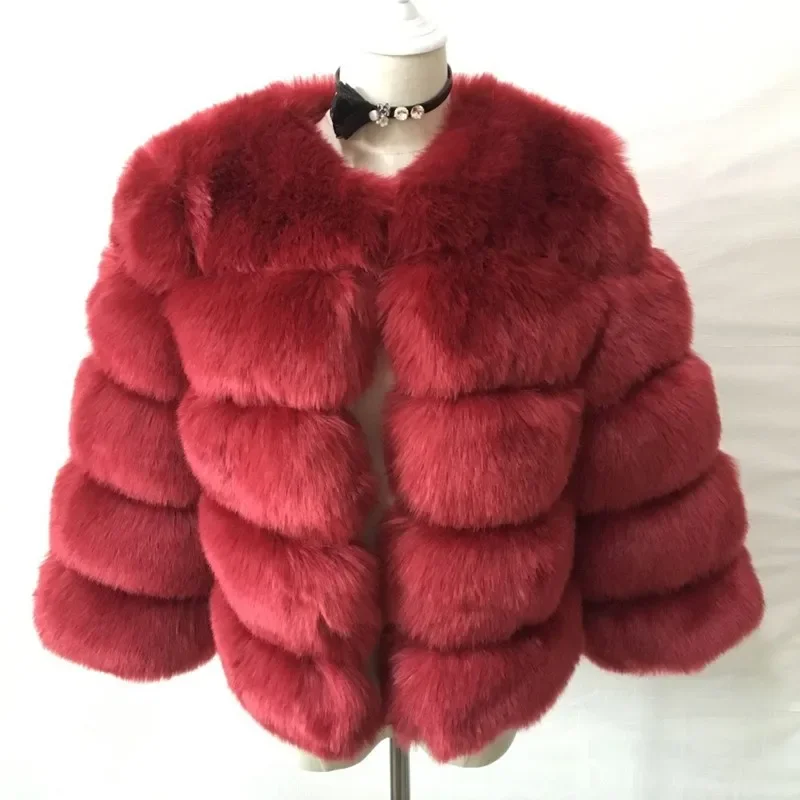 Faux Fur Coats Women Short Coat Jackets Elegant Jacket Autumn Winter Y2k Furry Outerwear Mom Splice Thick Warm Coffe Coats