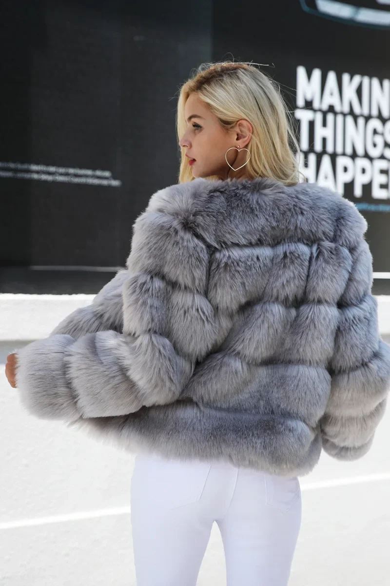 Faux Fur Coats Women Short Coat Jackets Elegant Jacket Autumn Winter Y2k Furry Outerwear Mom Splice Thick Warm Coffe Coats