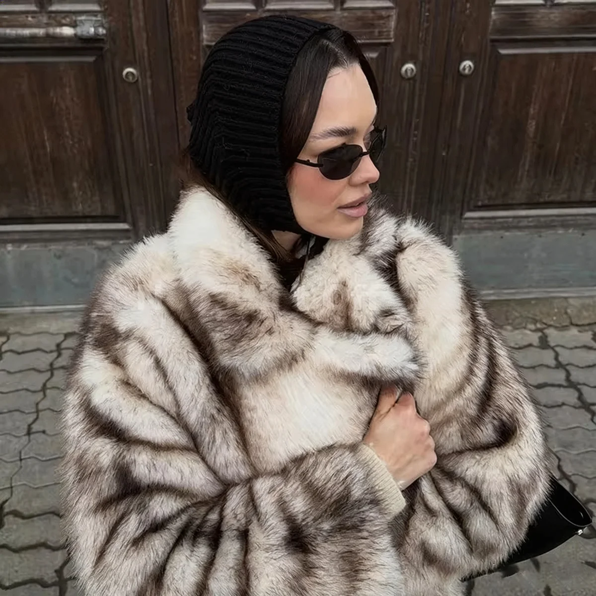 Women Winter Faux Fur Coat 2026 Warm Fluffy Natural Silver Fox Plush Jacket Open Front Outwear