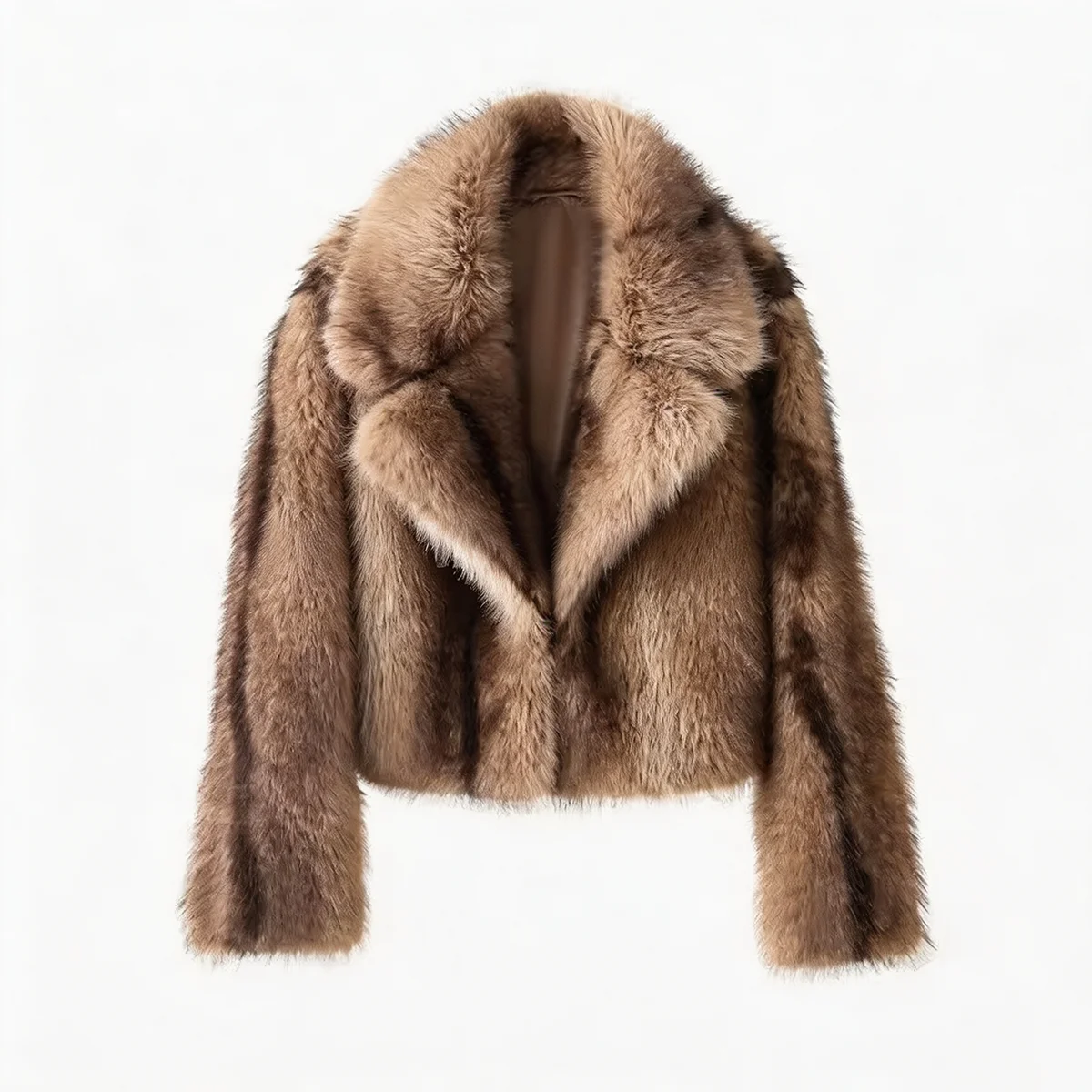 Women Winter Faux Fur Coat 2026 Warm Fluffy Natural Silver Fox Plush Jacket Open Front Outwear