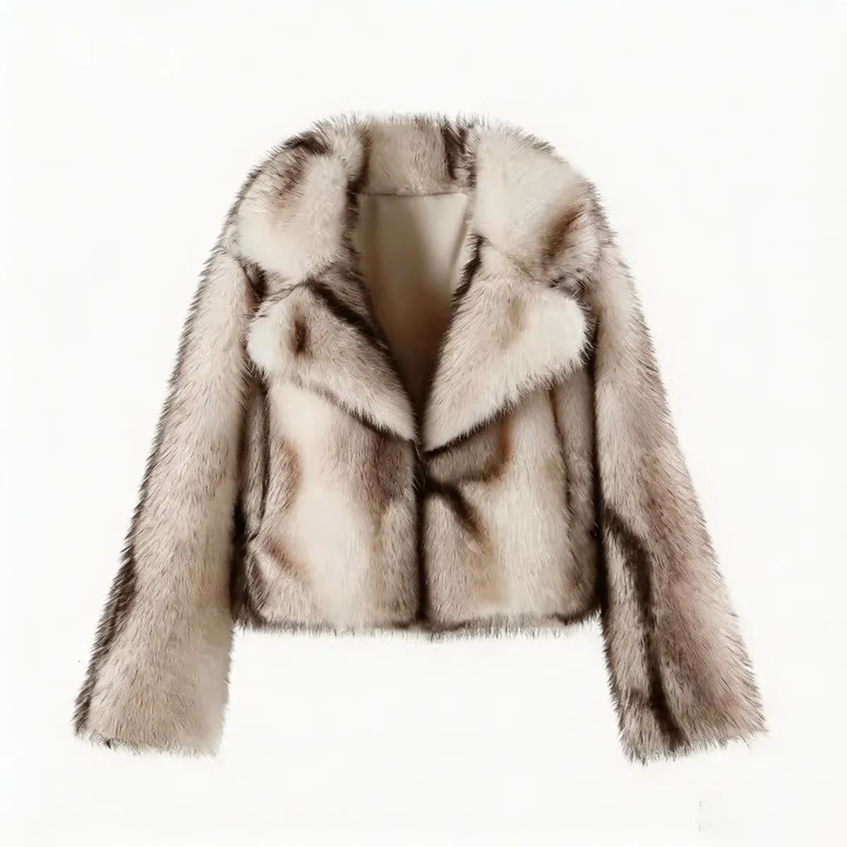Women Winter Faux Fur Coat 2026 Warm Fluffy Natural Silver Fox Plush Jacket Open Front Outwear