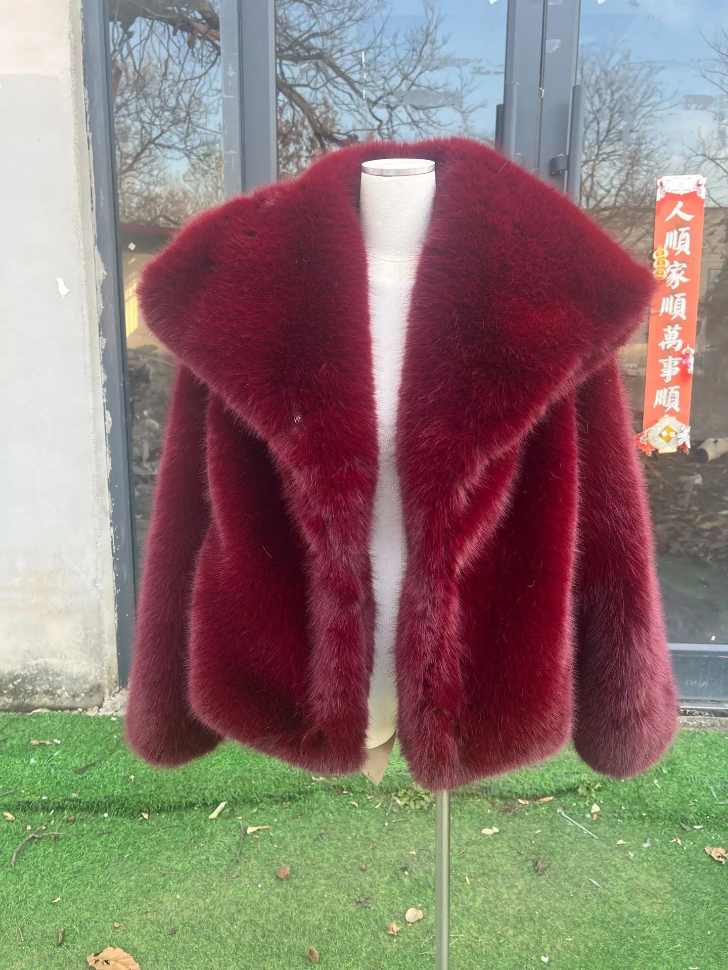 Woman Autumn Winter Faux Fur Coat Plush Fluffy Women's Jacket New in Outerwears White Red Gray Black Wool Blends Coats