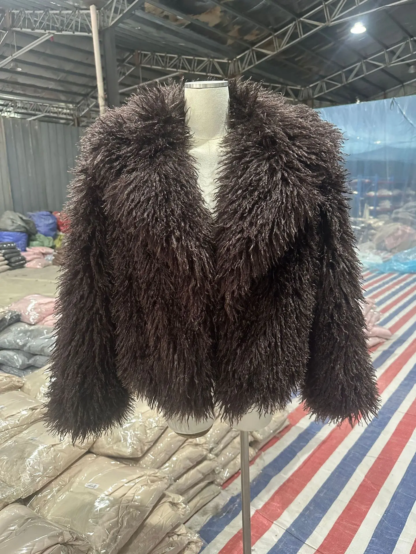 DEAT Fashion Apricot Faux Fur Coat For Women Short Style Imitation Mongolia Sheep Fur Street Cardigan Jacket Winter New 7A1595