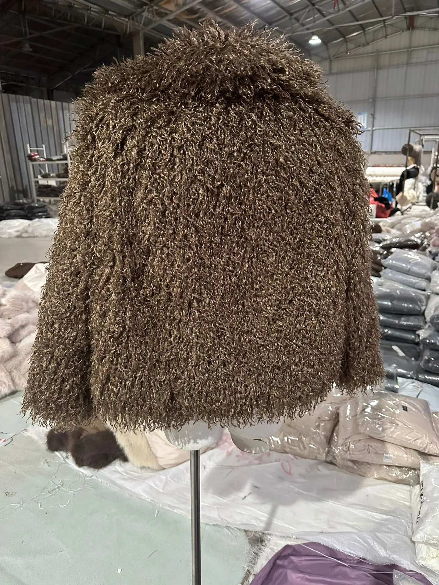 DEAT Fashion Apricot Faux Fur Coat For Women Short Style Imitation Mongolia Sheep Fur Street Cardigan Jacket Winter New 7A1595