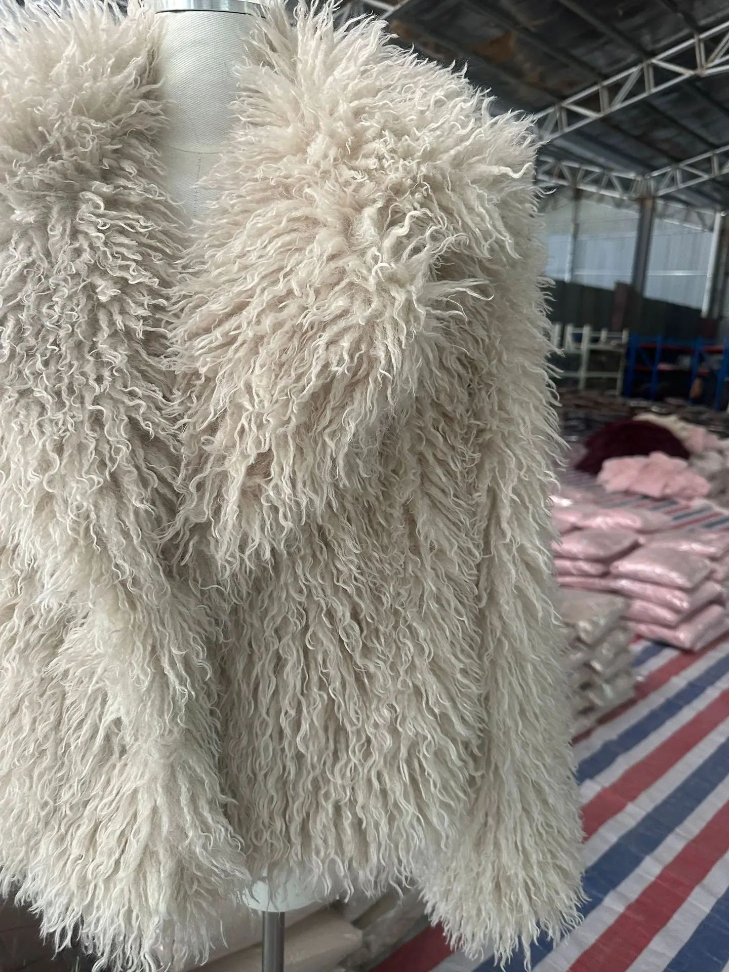 DEAT Fashion Apricot Faux Fur Coat For Women Short Style Imitation Mongolia Sheep Fur Street Cardigan Jacket Winter New 7A1595