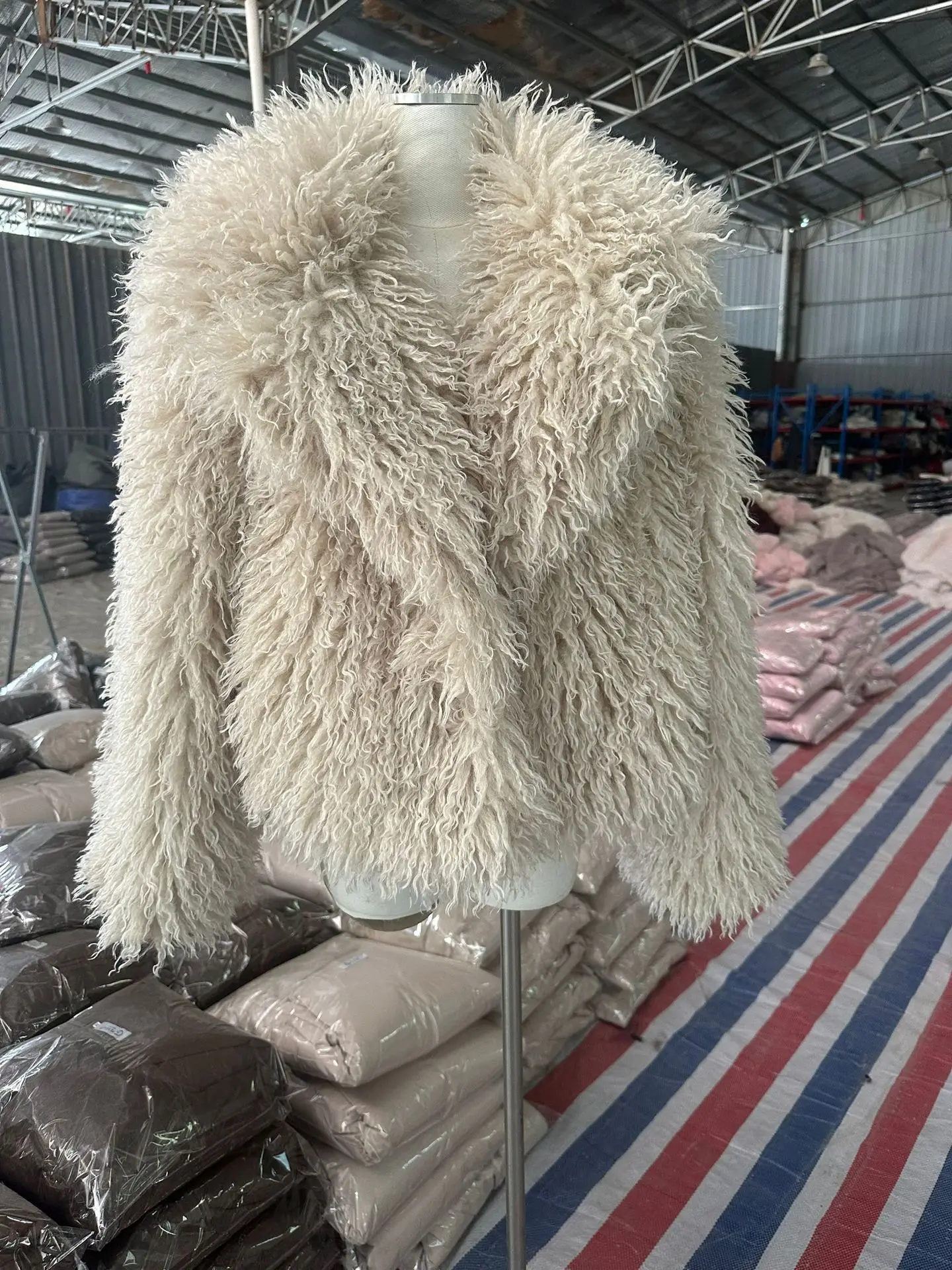 DEAT Fashion Apricot Faux Fur Coat For Women Short Style Imitation Mongolia Sheep Fur Street Cardigan Jacket Winter New 7A1595