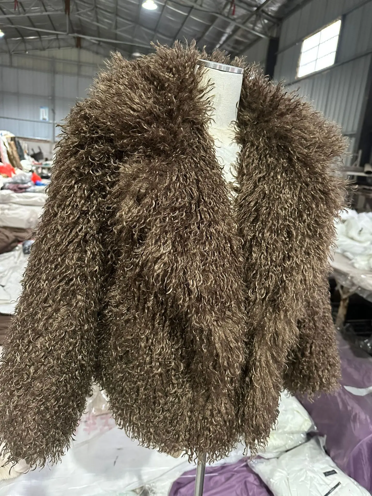 DEAT Fashion Apricot Faux Fur Coat For Women Short Style Imitation Mongolia Sheep Fur Street Cardigan Jacket Winter New 7A1595