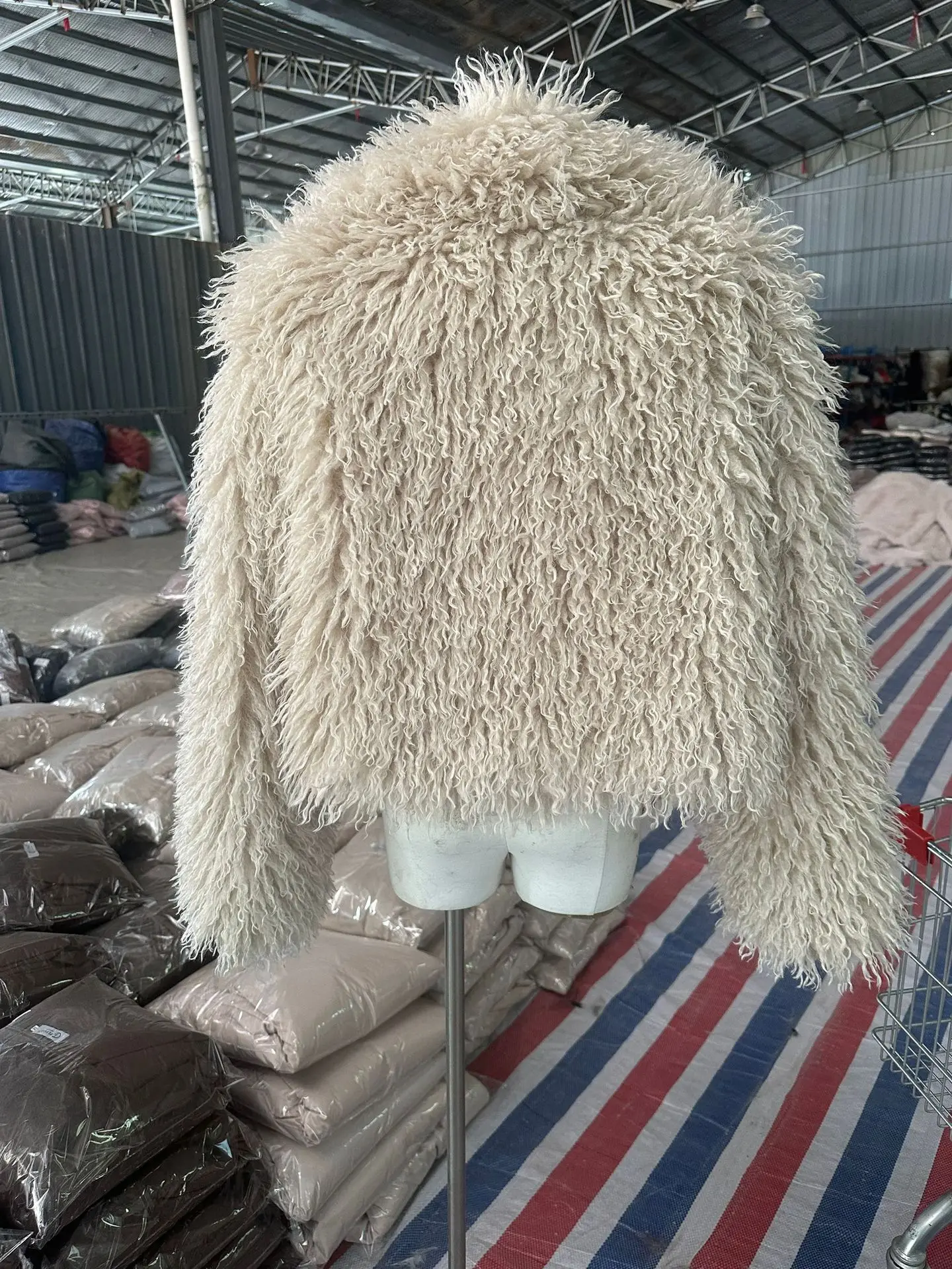 DEAT Fashion Apricot Faux Fur Coat For Women Short Style Imitation Mongolia Sheep Fur Street Cardigan Jacket Winter New 7A1595