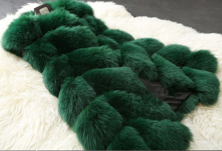 ZADORIN Fashion Female Fur Waistcoat Winter Warm Faux Fox Fur Vest Women High-Grade Cappa Fashion O-Neck Long Fur Coat Cardigan