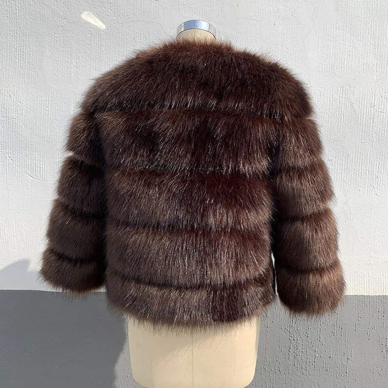 Women Faux Fur Zipper Coats Short Coat Jackets Elegant Jacket Furry Outerwear Party Solid Thick Warm Y2k Coats Streetwear