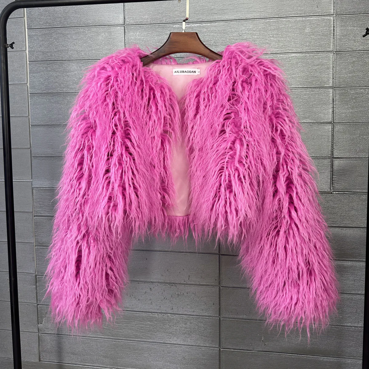 Short Coat Women Faux Fur Coats Jackets V Neck Thick Warm Y2k Streetwear Jacket Elegant Work Outerwear Autumn Winter 2026