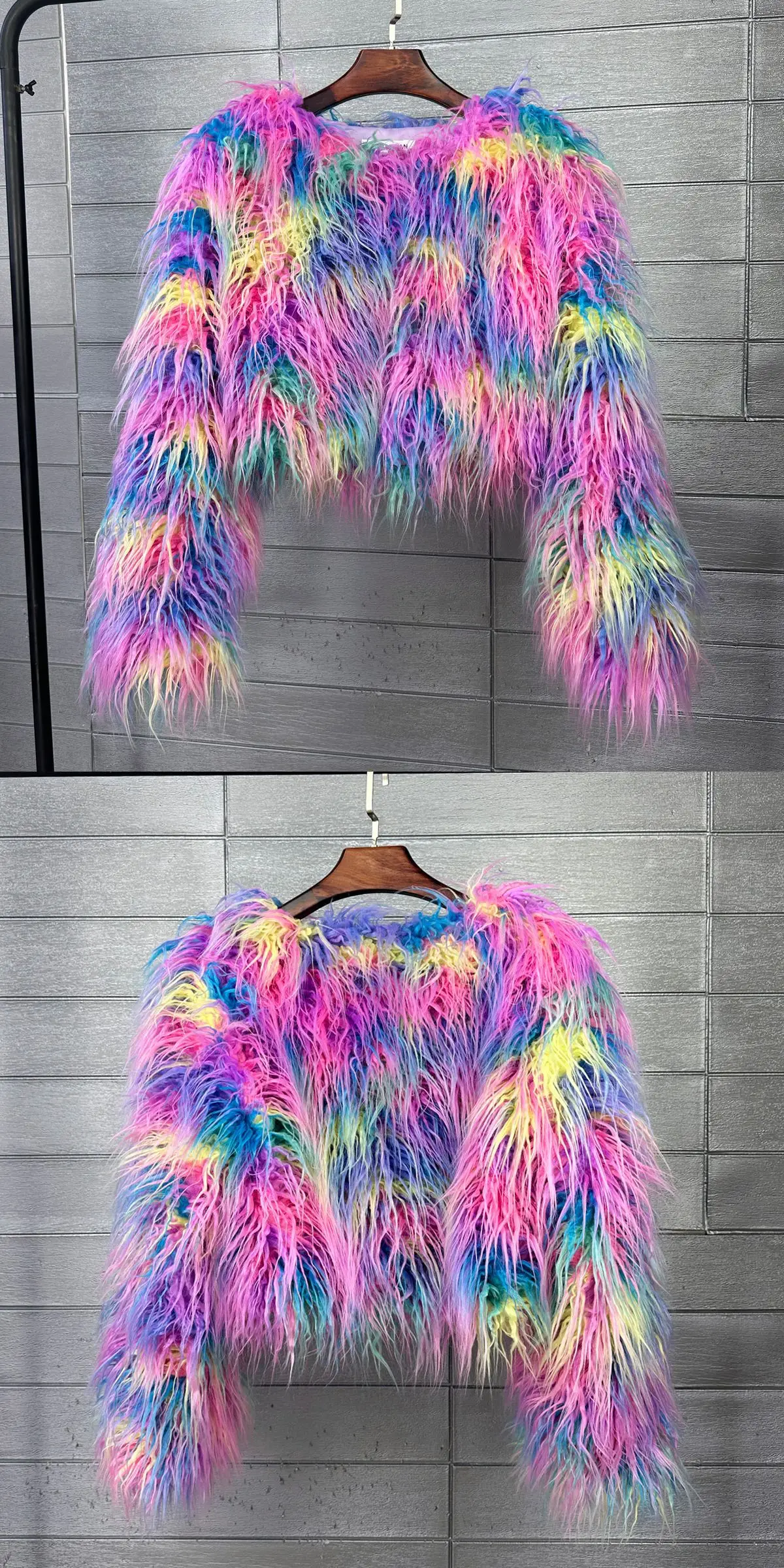 Short Coat Women Faux Fur Coats Jackets V Neck Thick Warm Y2k Streetwear Jacket Elegant Work Outerwear Autumn Winter 2026