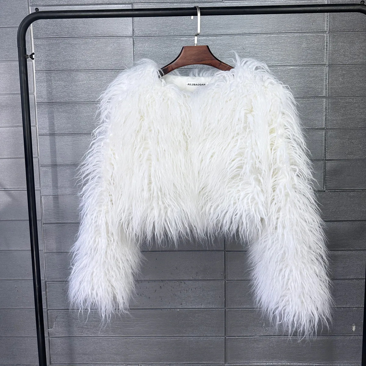 Short Coat Women Faux Fur Coats Jackets V Neck Thick Warm Y2k Streetwear Jacket Elegant Work Outerwear Autumn Winter 2026