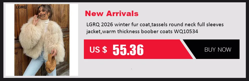 LGRQ Streetwear Fashion Faux Fur Coat Women's 2026 New Winter Minimalist Lapel Long Sleeve Loose Plush Warm Outerwear 19DB3550