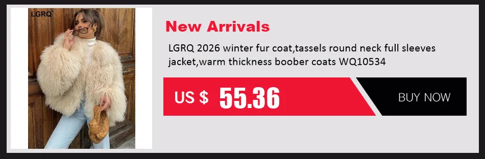 LGRQ Minimalist Fashion Printed Faux Fur Coats Women 2026 Winter V-neck Full Sleeve Loose Coat Female Outerwear 19DB3549