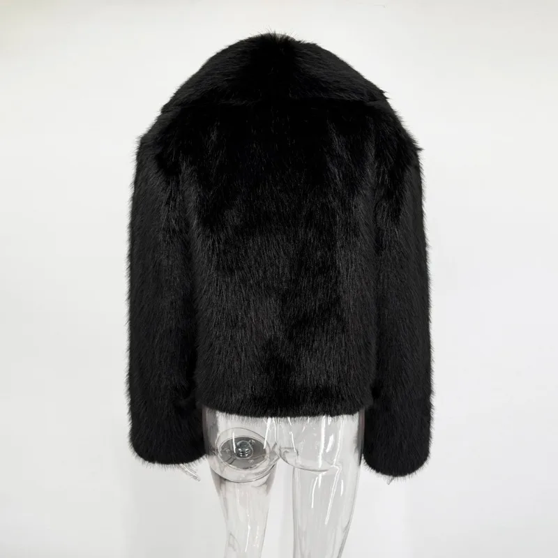 Tossy Winter Fashion Fur Feather Outwear For Women Lapel High Waist Warm Loose Long Sleeve Commute Coat Female Fur Feather 2025