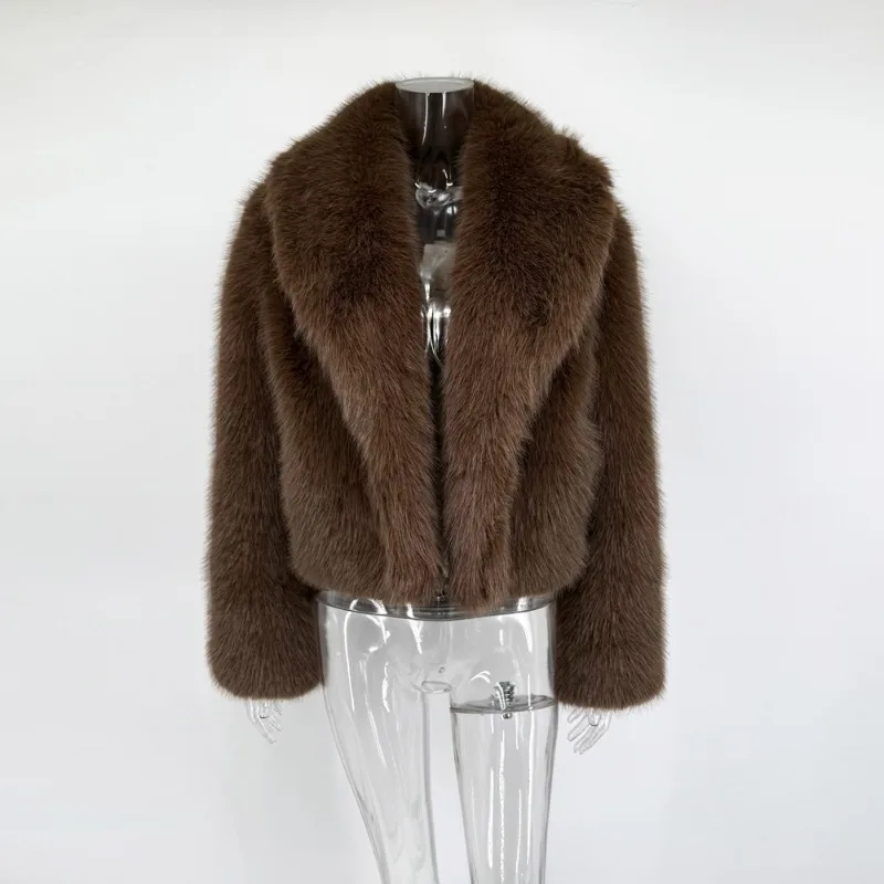 Tossy Winter Fashion Fur Feather Outwear For Women Lapel High Waist Warm Loose Long Sleeve Commute Coat Female Fur Feather 2025