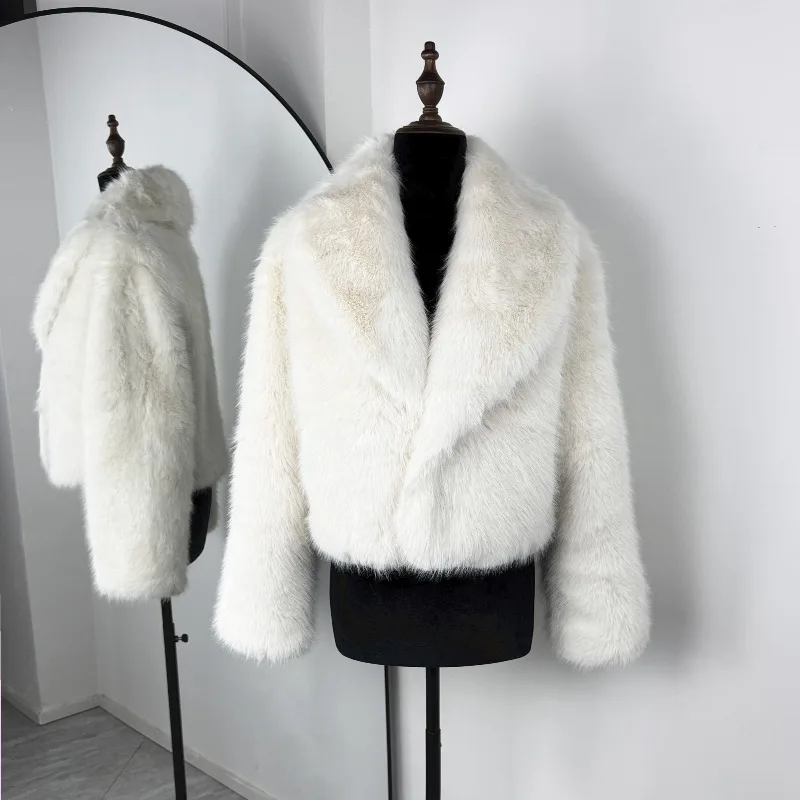 Tossy Winter Fashion Fur Feather Outwear For Women Lapel High Waist Warm Loose Long Sleeve Commute Coat Female Fur Feather 2025