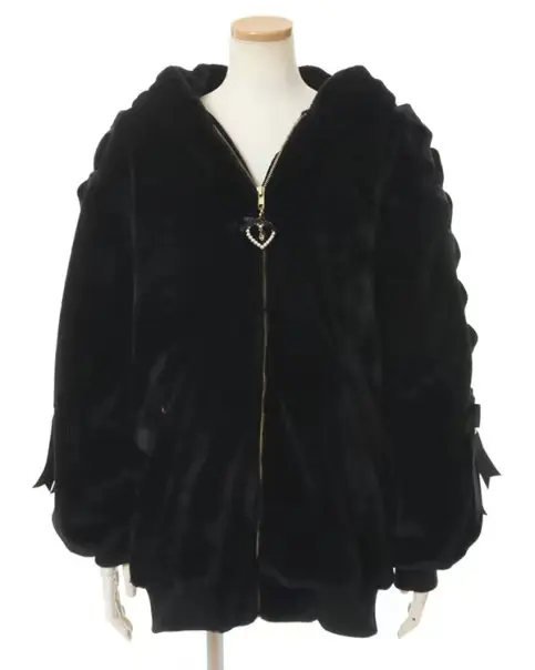 Lautaro Autumn Winter Thick Warm Sweet Cute Pink Faux Fur Coat Hoodie Women with Bunny Ears Lace Up Loose Clothes Fluffy Jacket