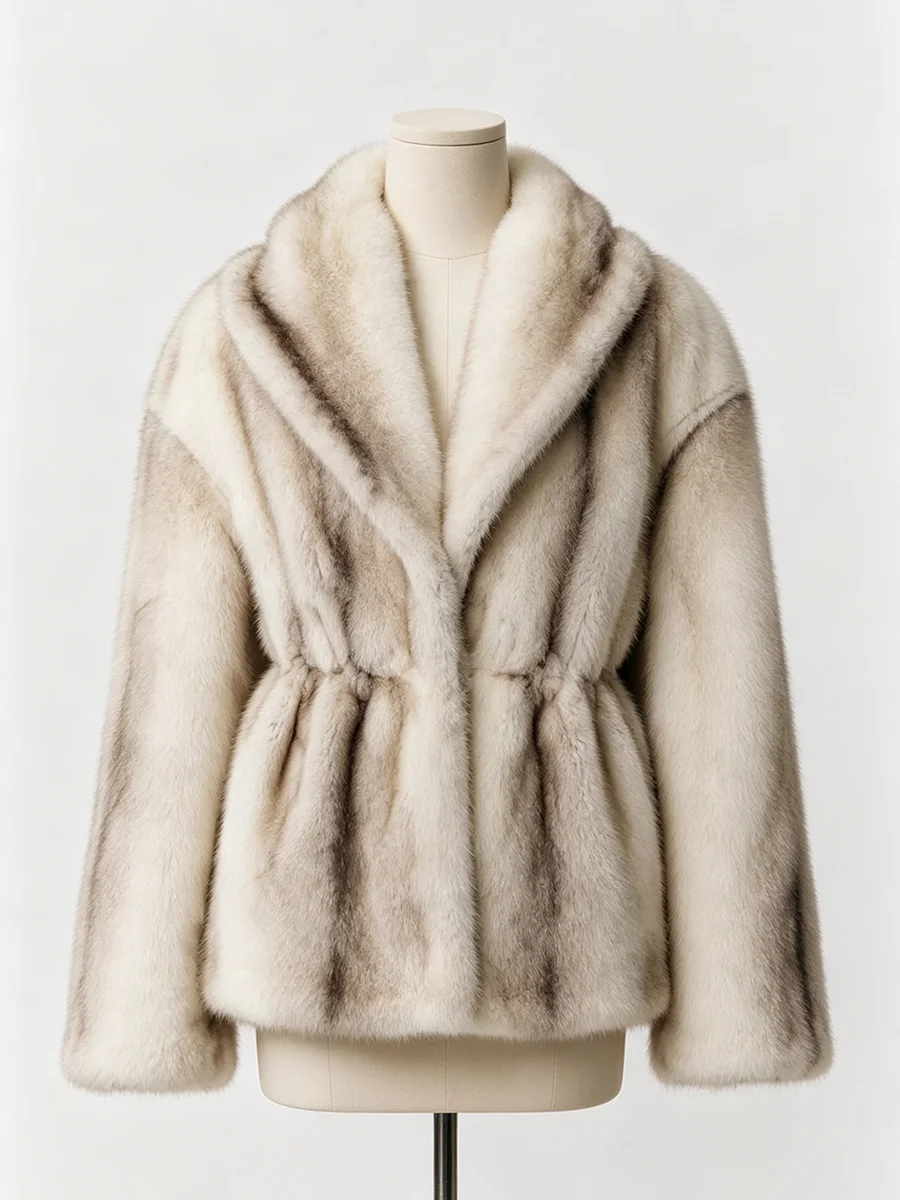 LIMO Women Shawl Lapel Faux Mink Fur Short Coat Pocket Loose Long Sleeve  Warm Winter Elegant Ladies Fluffy Plush Outerwear