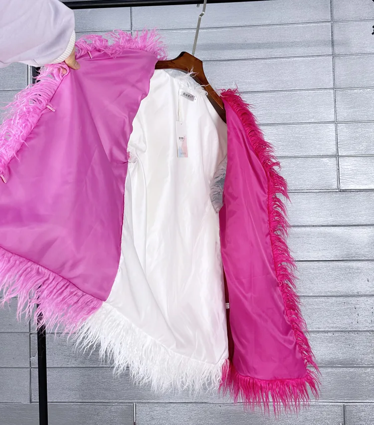 Vest Women Faux Fur Coats Jackets V Neck Sleeveless Vests Coat Thick Warm Y2k Streetwear Jacket Elegant Irregular Autumn Winter