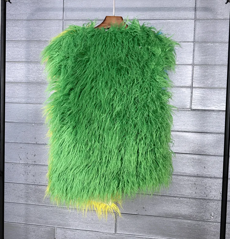 Vest Women Faux Fur Coats Jackets V Neck Sleeveless Vests Coat Thick Warm Y2k Streetwear Jacket Elegant Irregular Autumn Winter