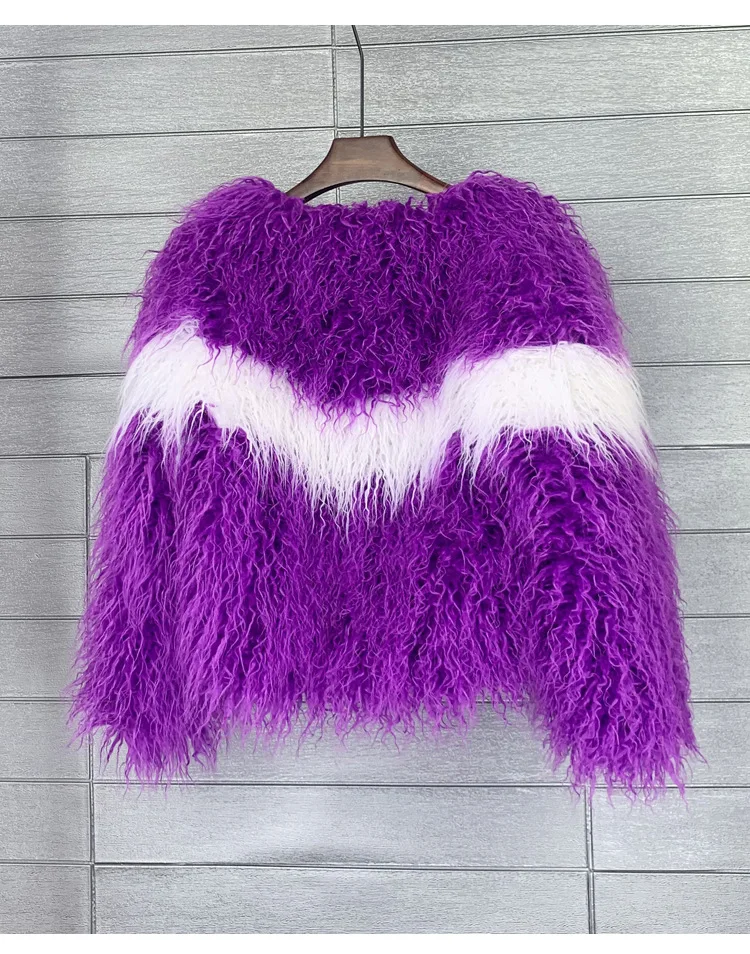 Faux Fur Women Short Coats Jackets Coat Thick Warm Y2k Streetwear Jacket Elegant Work Outerwear Round Neck Autumn Winter