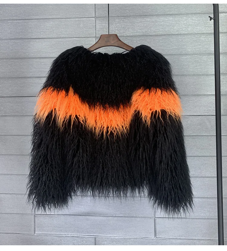 Faux Fur Women Short Coats Jackets Coat Thick Warm Y2k Streetwear Jacket Elegant Work Outerwear Round Neck Autumn Winter