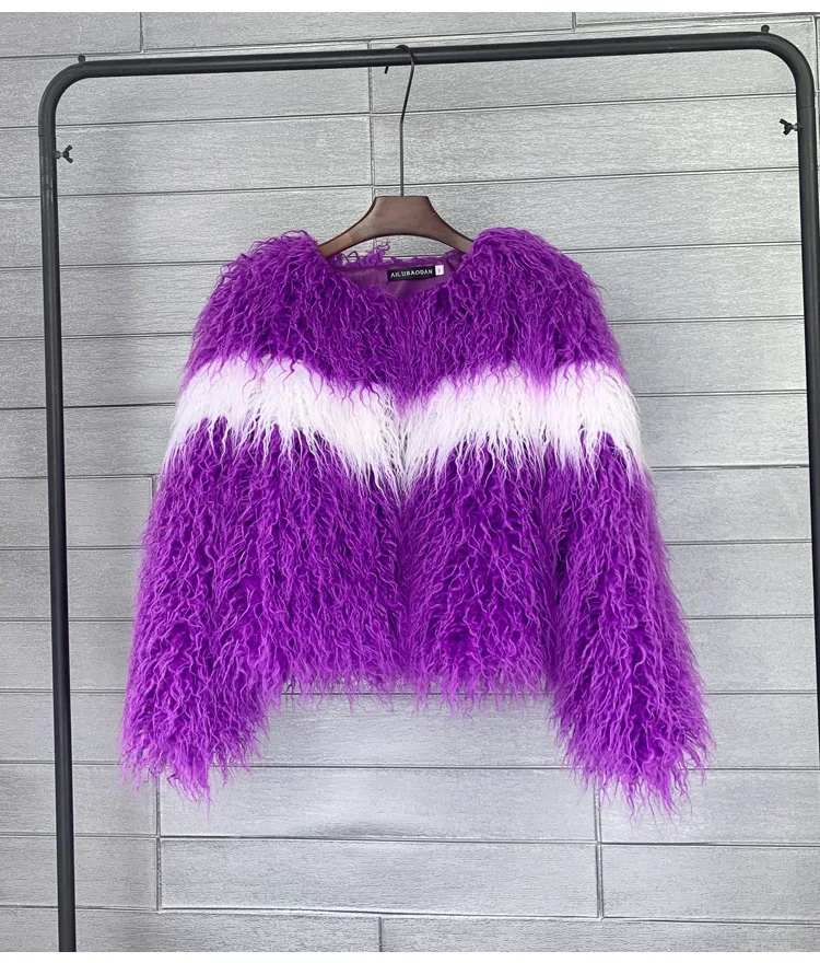 Faux Fur Women Short Coats Jackets Coat Thick Warm Y2k Streetwear Jacket Elegant Work Outerwear Round Neck Autumn Winter