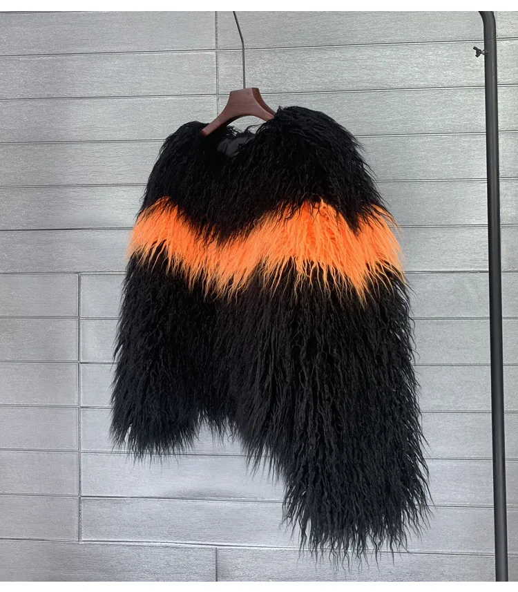 Faux Fur Women Short Coats Jackets Coat Thick Warm Y2k Streetwear Jacket Elegant Work Outerwear Round Neck Autumn Winter