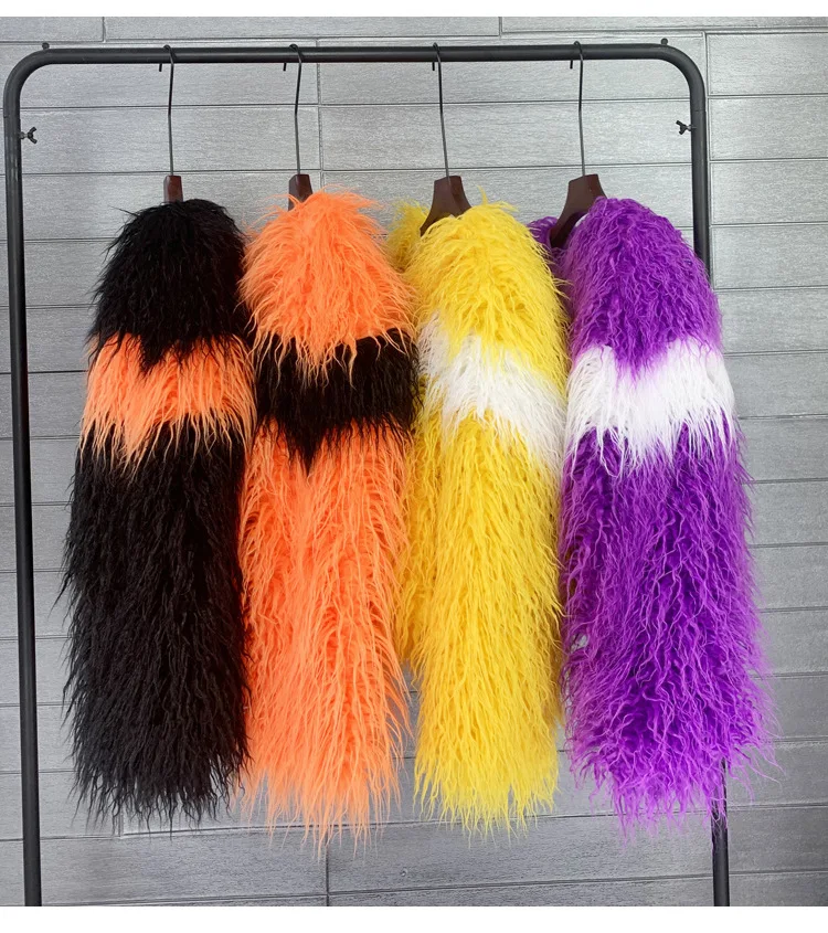 Faux Fur Women Short Coats Jackets Coat Thick Warm Y2k Streetwear Jacket Elegant Work Outerwear Round Neck Autumn Winter