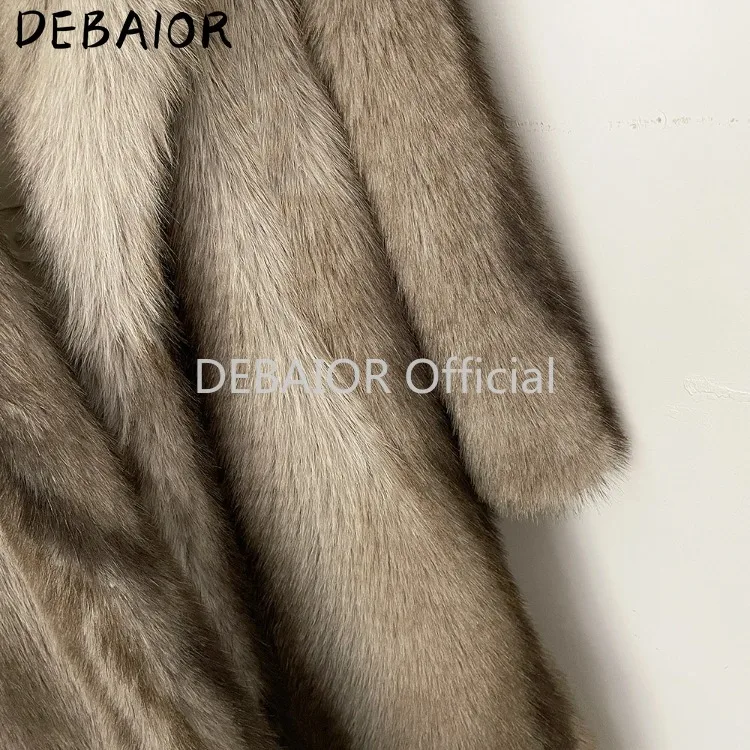 OFTBUY Women's New Autumn Winter Faux Fur Long Coat Lapel Belted Gradient Thick Warm Female Clothes Faux Fur Jacket Outerwear