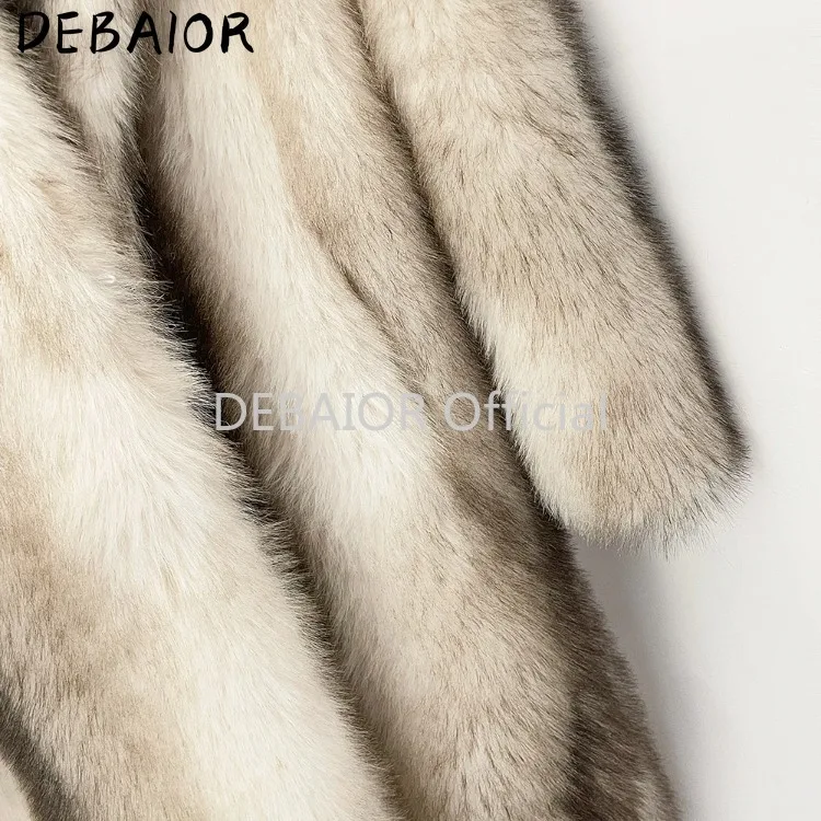 OFTBUY Women's New Autumn Winter Faux Fur Long Coat Lapel Belted Gradient Thick Warm Female Clothes Faux Fur Jacket Outerwear