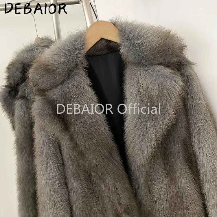 OFTBUY Women's New Autumn Winter Faux Fur Long Coat Lapel Belted Gradient Thick Warm Female Clothes Faux Fur Jacket Outerwear