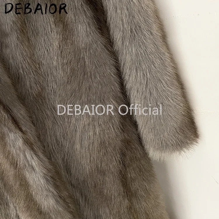 OFTBUY Women's New Autumn Winter Faux Fur Long Coat Lapel Belted Gradient Thick Warm Female Clothes Faux Fur Jacket Outerwear