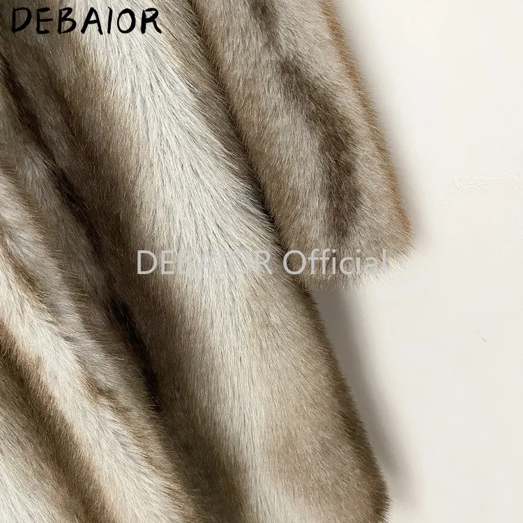 OFTBUY Women's New Autumn Winter Faux Fur Long Coat Lapel Belted Gradient Thick Warm Female Clothes Faux Fur Jacket Outerwear