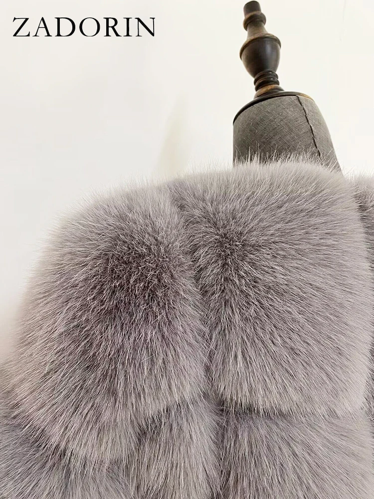 ZADORIN Faux Fur Coats Cropped Fur Top Woman Clothes Winter Luxury Faux Fur Coat Woman Fluffy White Faux Fur Jacket Woman Tops