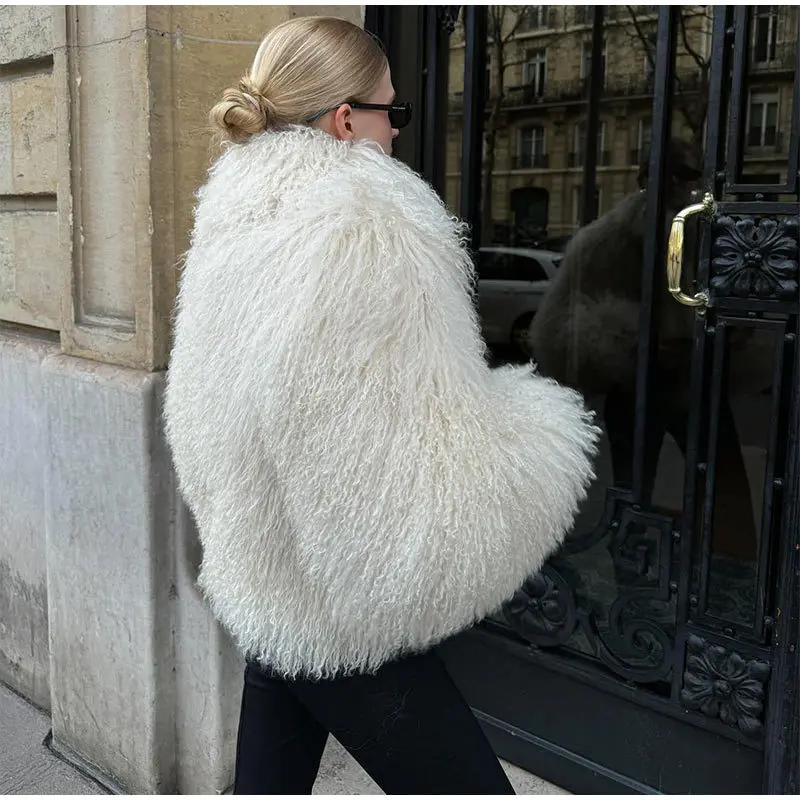Tornova Winter 2025 White Faux Fur Coat Women Fluffy Eco Fox Fur Jacket Girls Hot Cropped Overcoat Autumn Warm Street Female