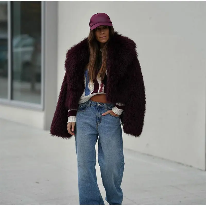 Tornova Winter 2025 White Faux Fur Coat Women Fluffy Eco Fox Fur Jacket Girls Hot Cropped Overcoat Autumn Warm Street Female