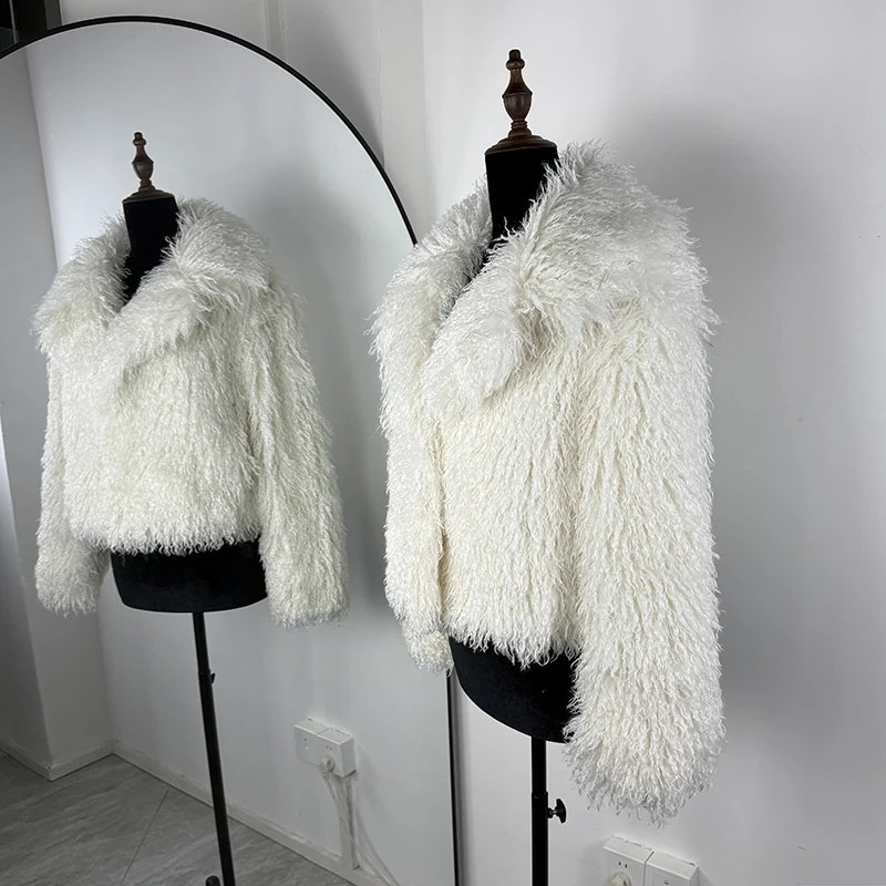 Tornova Winter 2025 White Faux Fur Coat Women Fluffy Eco Fox Fur Jacket Girls Hot Cropped Overcoat Autumn Warm Street Female