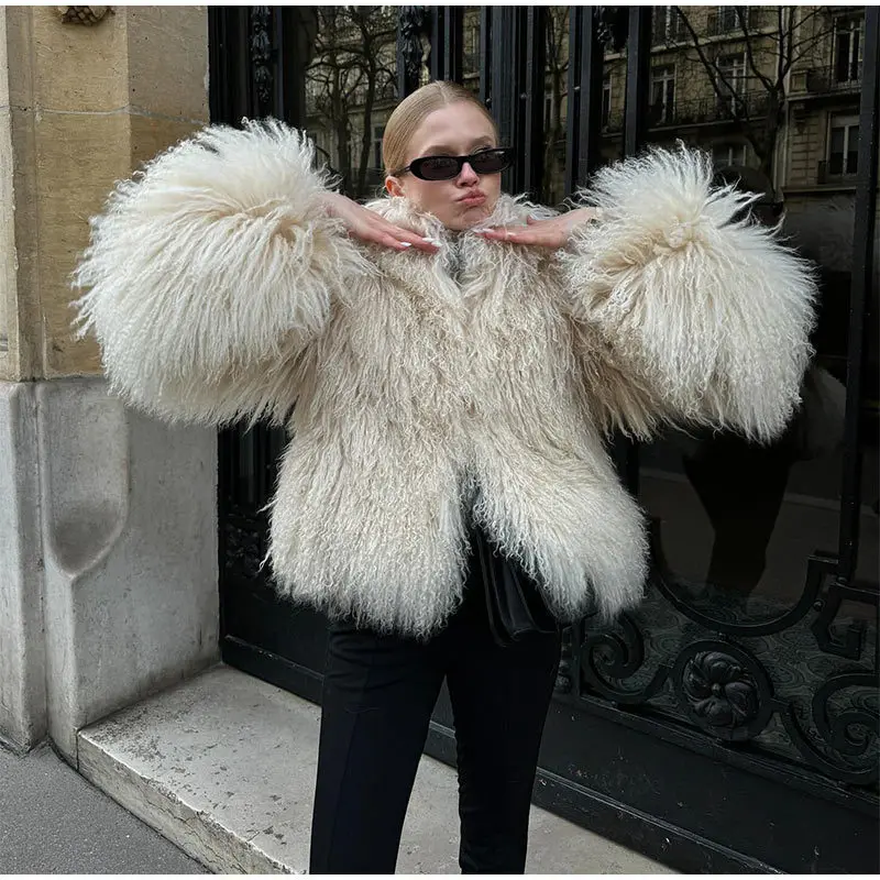 Tornova Winter 2025 White Faux Fur Coat Women Fluffy Eco Fox Fur Jacket Girls Hot Cropped Overcoat Autumn Warm Street Female